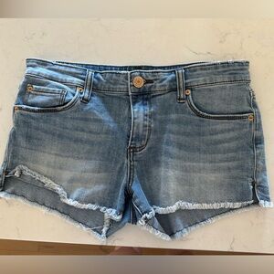 Denim Frayed Hem Women's Shorts
